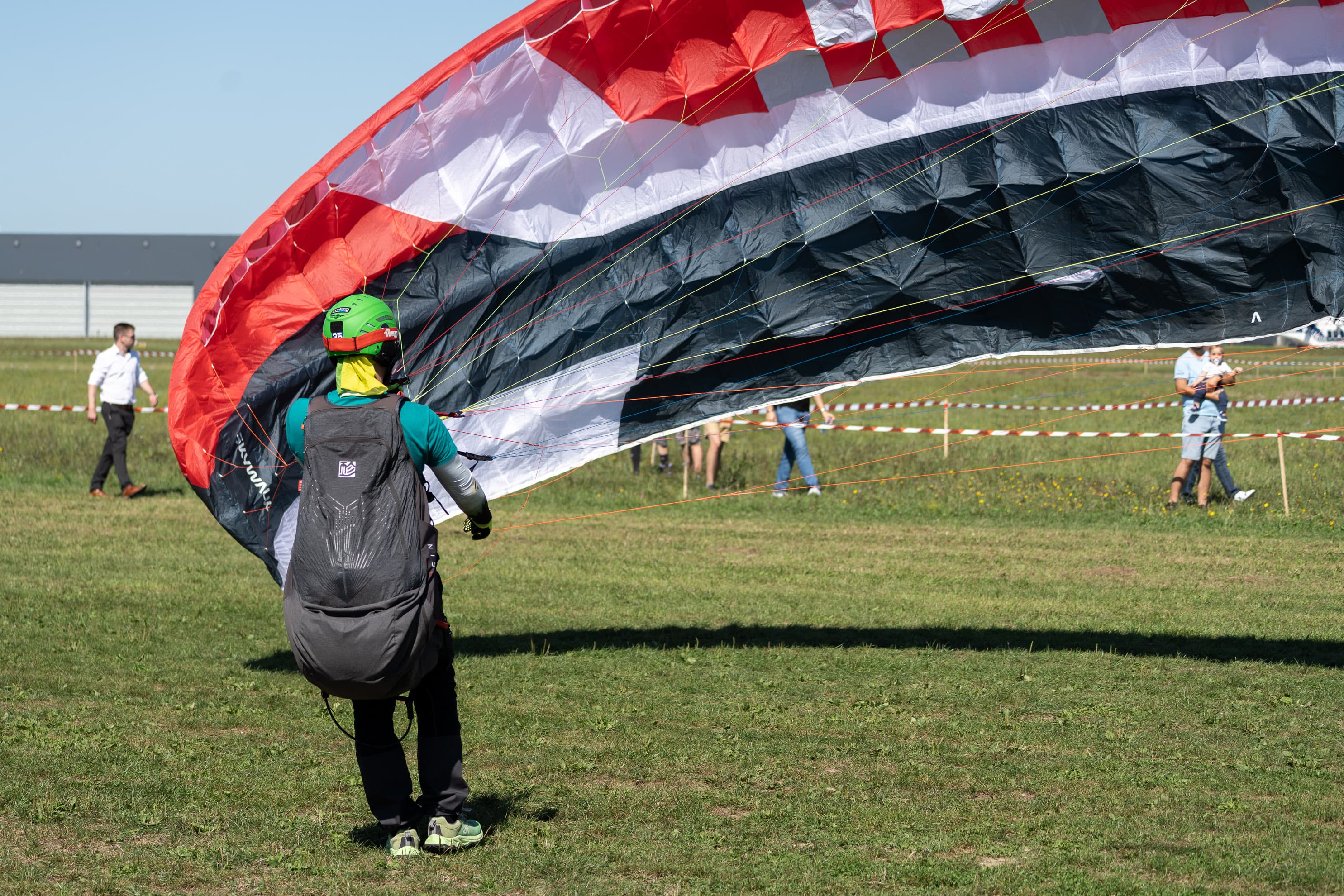 Paraglider wing coming up